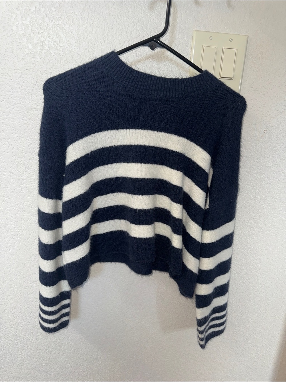 Sincerely Jules Navy and White Striped Crewneck Sweater